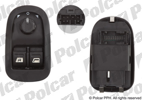 Блок управления стеклоподъемниками и зеркалами Peugeot 206 (Polcar 5723P-70)