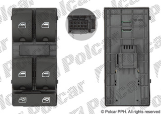 Блок переключателей стеклоподъемников Audi A4 III и Seat Exeo | Polcar