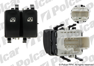 Блок переключателей стеклоподъемников Renault Modus, Twingo II и Clio III передних | Polcar 6055P-73