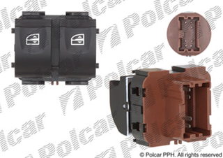 Блок переключателей стеклоподъемников Renault Clio IV, Kaptur I и Duster (с 2015 г.в.) задних | Polcar 60B1P-74