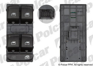 Блок переключателей стеклоподъемников Audi A4 IV, A5 I и Q5 I | Polcar