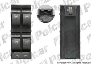 Блок переключателей стеклоподъемников Audi A3 I и A6 II | Polcar